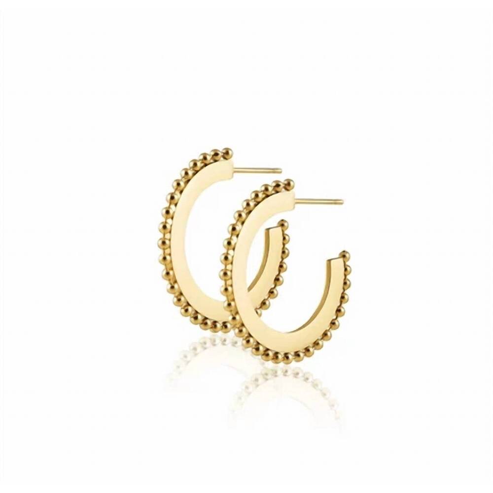NEW SAHIRA women's jodie studded hoop earring in gold
